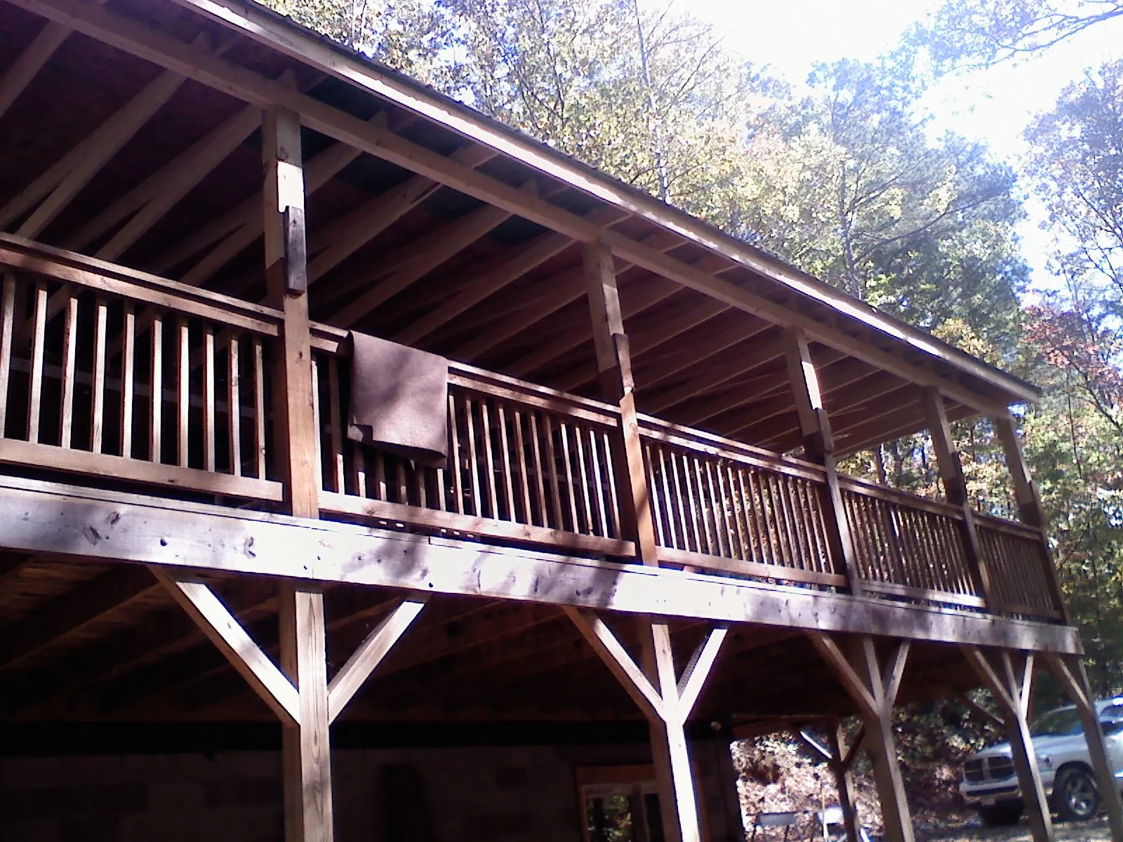 Timber framing under a new elevated porch and deck — Roof Leak Repair in Saint Helena by Roofing Brothers